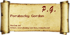 Porubszky Gordon névjegykártya